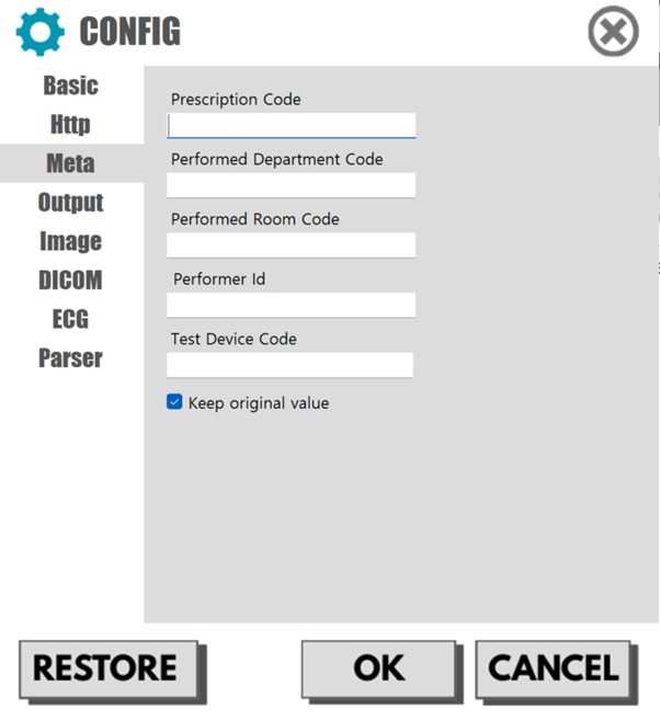 Metadata replacement configuration window