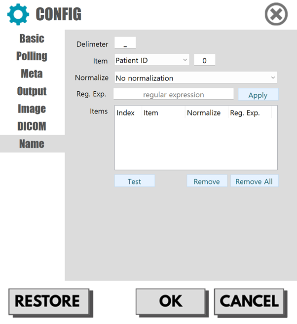 Filename metadata extraction engine configuration